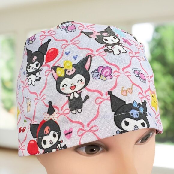 Kuromi~ Ponytail Scrub Cap, Surgical Hat, OR, CNA, NP, MD - Picture 2 of 4